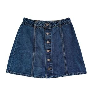 Denim Mini Skirt Womens Small Medium Wash Western Cowgirl Boho Rustic Country